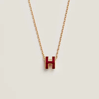 [LUCKY LOVE]HM CLIC RED ENAMEL GOLD NECKLACE