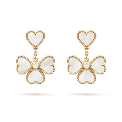[LUCKY LOVE]CLOVER SWEET WHITE MOP EARRINGS