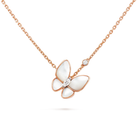 [LUCKY LOVE]BUTTERFLY MOP DIAMOND NECKLACE