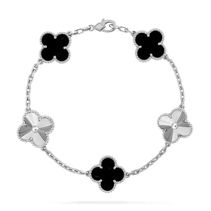 [LUCKY LOVE] CLOVER 5 MOTIF ONYXS BRACELET COLLECTION