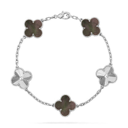 [LUCKY LOVE] CLOVER 5 MOTIF GRAY MOP BRACELET COLLECTION