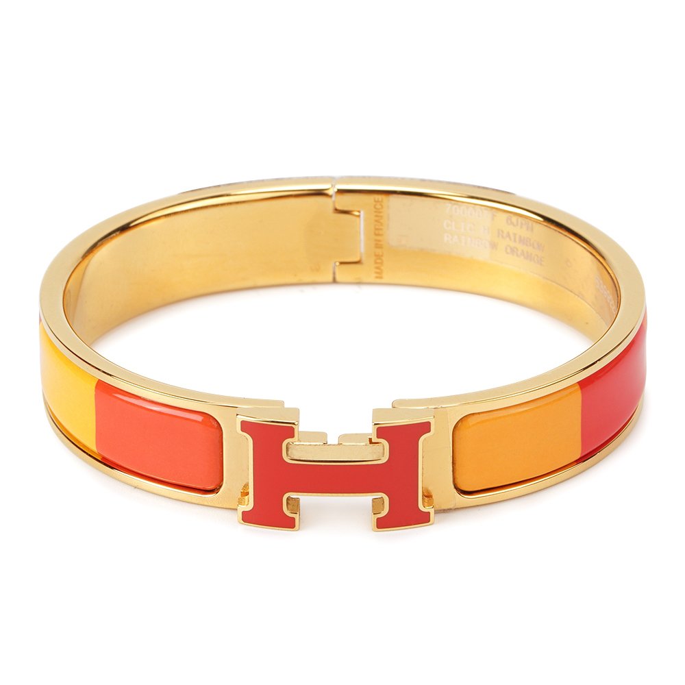 [LUCKY LOVE]H BRACELET ORANGE RAINBOW CERAMIC