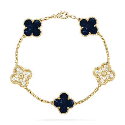 [LUCKY LOVE]CLOVER 5 MOTIF PIETERSITE BRACELET COLLECTION
