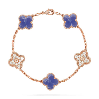 [LUCKY LOVE]CLOVER 5 MOTIF BLUE VEINS BRACELET COLLECTION