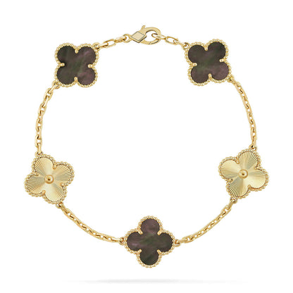 [LUCKY LOVE] CLOVER 5 MOTIF GRAY MOP BRACELET COLLECTION