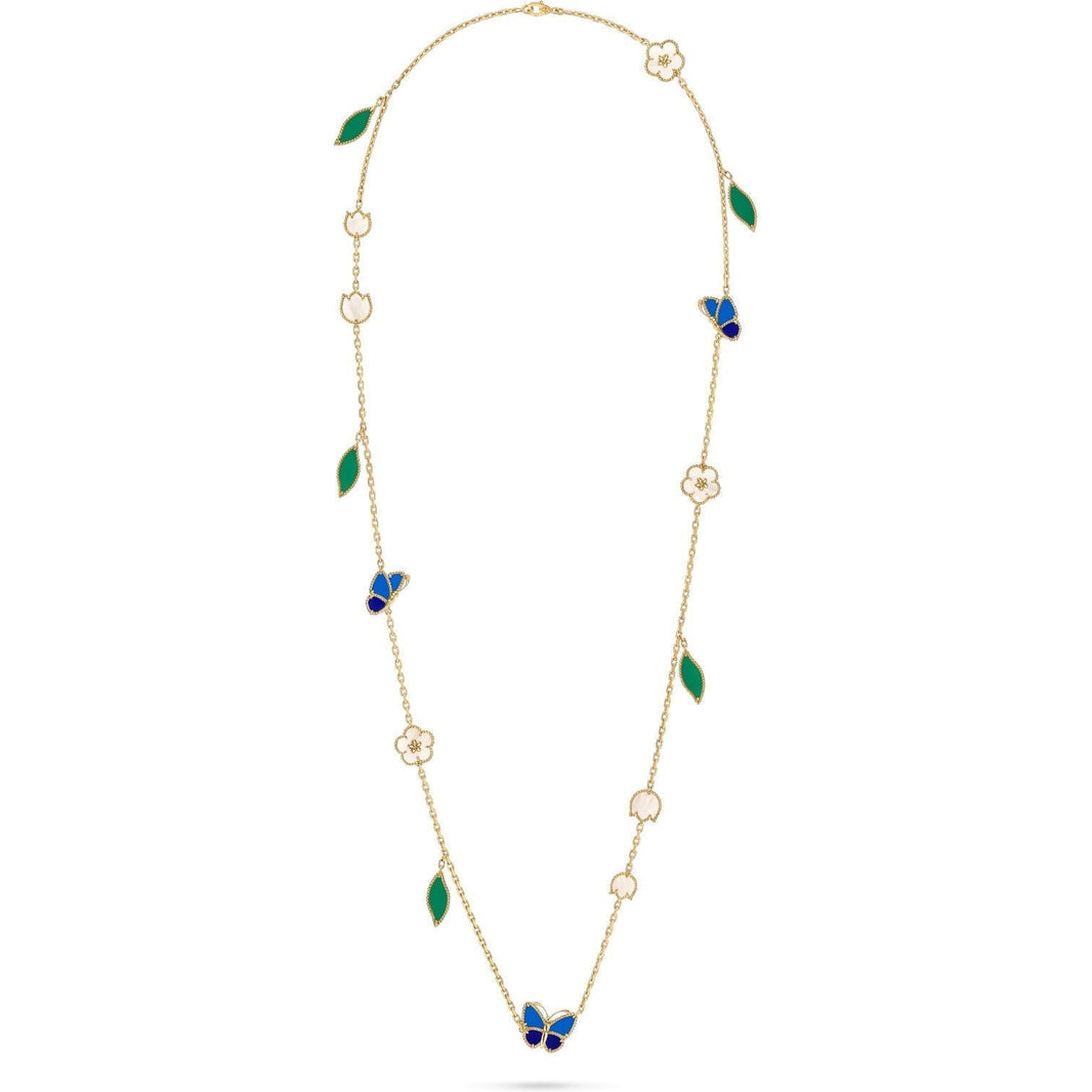 [LUCKY LOVE]LUCKY SPRING BUTTERFLY 15 FLOWER NECKLACE