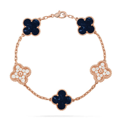 [LUCKY LOVE]CLOVER 5 MOTIF PIETERSITE BRACELET COLLECTION