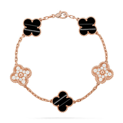 [LUCKY LOVE] CLOVER 5 MOTIF PULSAR STONE BRACELET COLLECTION