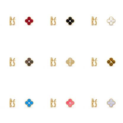 [LUCKY LOVE]CLOVER 15MM MOP DIAMOND EARRINGS COLLECTION