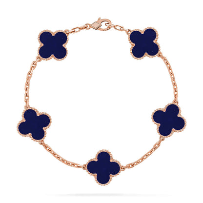 [LUCKY LOVE]CLOVER 5 MOTIF LAPIS LAZULI BRACELET COLLECTION