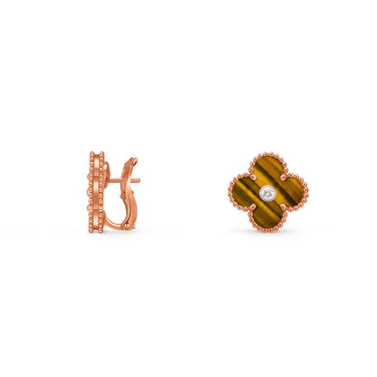 [LUCKY LOVE]CLOVER 15MM MOP DIAMOND EARRINGS COLLECTION