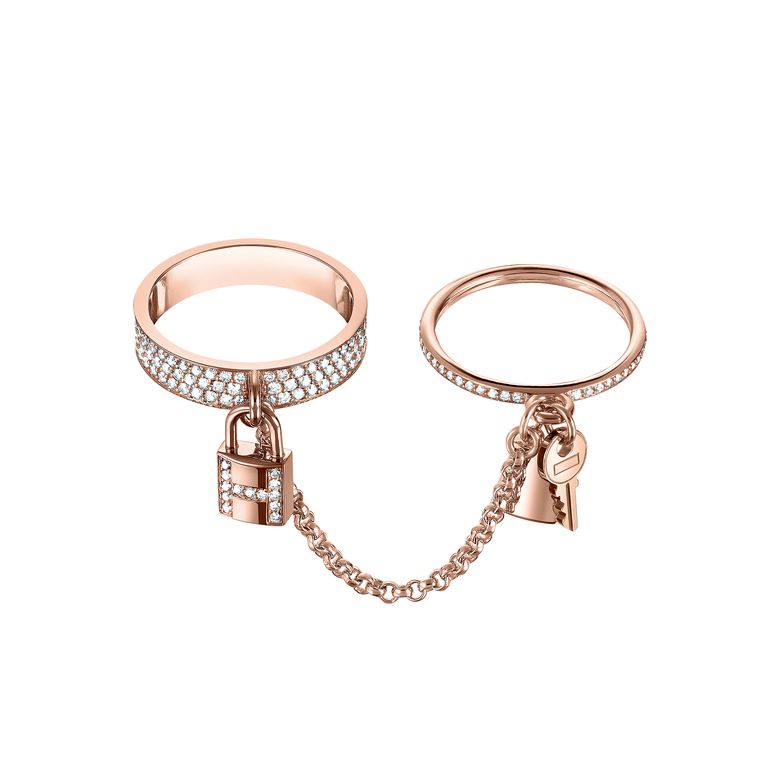 [LUCKY LOVE]HM KELLY CLOCHETTE DOUBLE RING IN  WITH DIAMONDS
