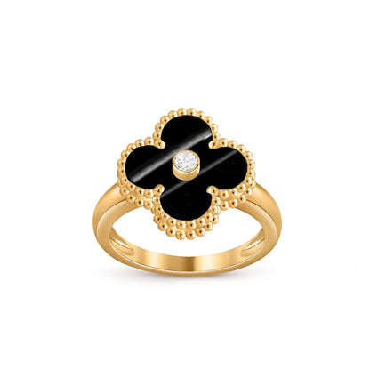[LUCKY LOVE]CLOVER DIAMOND RING GOLD COLLECTION