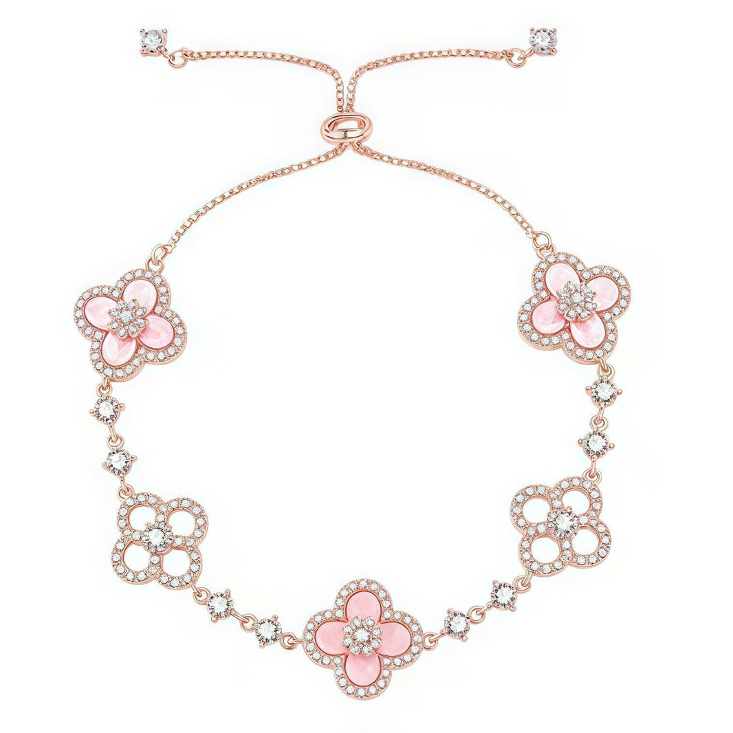[LUCKY LOVE]CLOVER 5 MOTIF PINK BLUE RED WHITE BRACELET