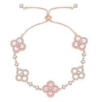 [LUCKY LOVE]CLOVER 5 MOTIF PINK BLUE RED WHITE BRACELET