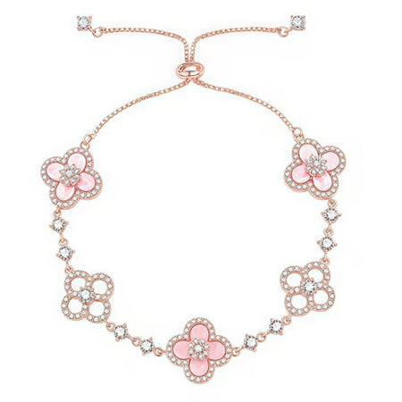 [LUCKY LOVE]CLOVER 5 MOTIF PINK BLUE RED WHITE BRACELET