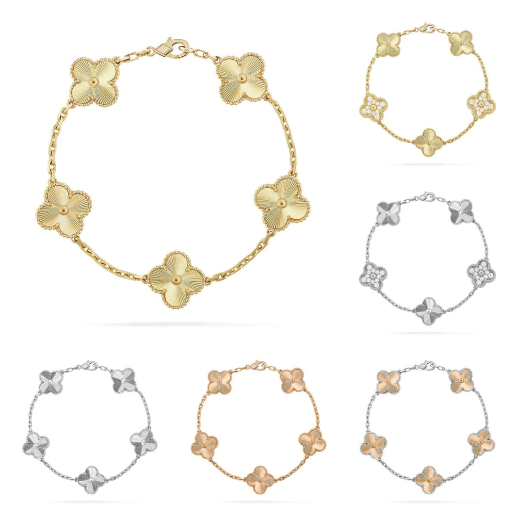[LUCKY LOVE] CLOVER 5 MOTIF LASER BRACELET COLLECTION