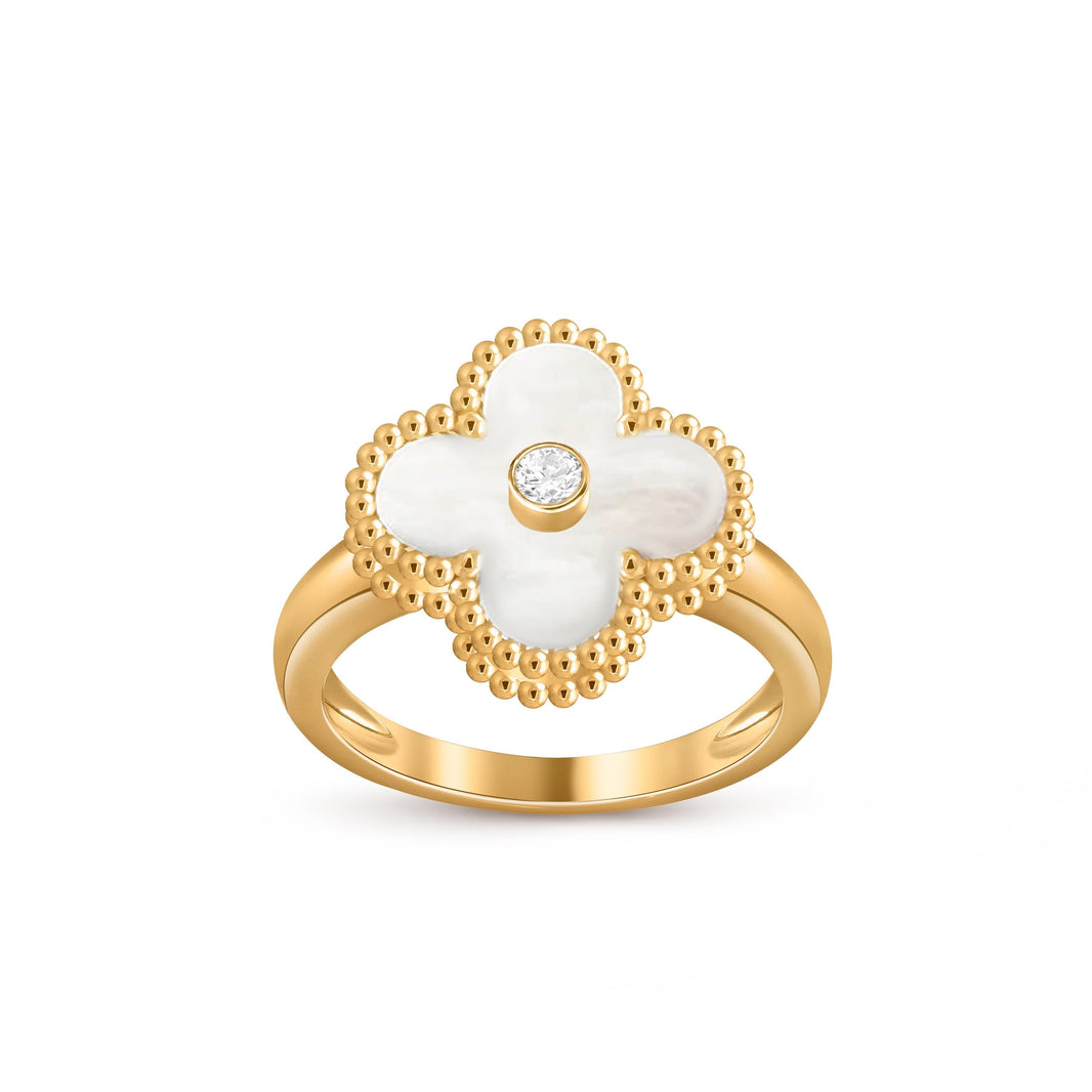 [LUCKY LOVE]CLOVER DIAMOND RING GOLD COLLECTION