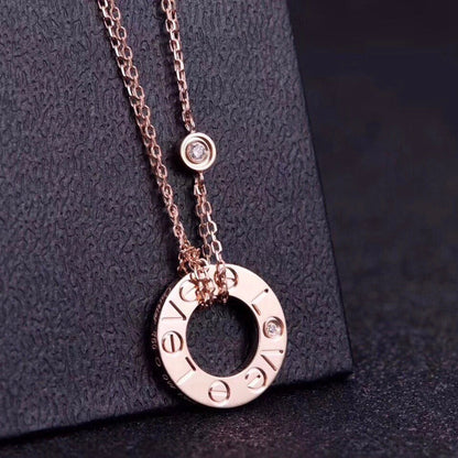 [LUCKY LOVE]LOVE NECKLACE 16MM 2 DIAMONDS
