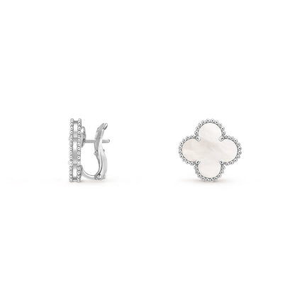 [LUCKY LOVE]CLOVER SILVER 15MM MOP EARRINGS COLLECTION