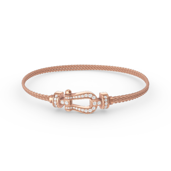 [LUCKY LOVE]FORCE SMALL HORSESHOE  DIAMOND CHAIN ROPE BRACELET