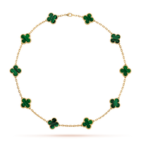 [LUCKY LOVE]CLOVER 10 MOTIFS MALACHITE NECKLACE