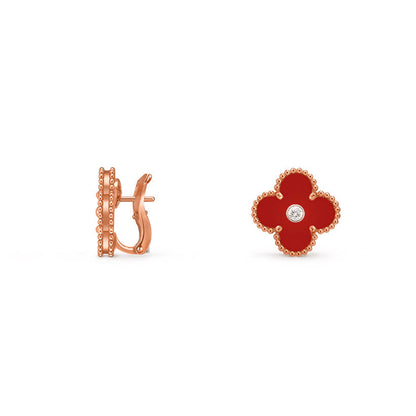 [LUCKY LOVE]CLOVER 15MM MOP DIAMOND EARRINGS COLLECTION