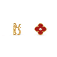 [LUCKY LOVE]CLOVER 15MM MOP DIAMOND EARRINGS COLLECTION