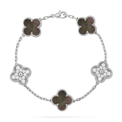 [LUCKY LOVE] CLOVER 5 MOTIF GRAY MOP BRACELET COLLECTION