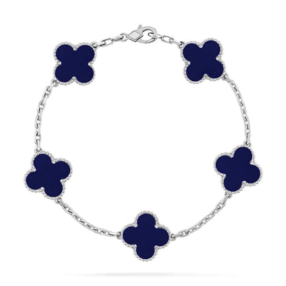 [LUCKY LOVE]CLOVER 5 MOTIF LAPIS LAZULI BRACELET COLLECTION