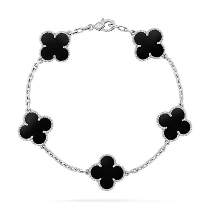 [LUCKY LOVE] CLOVER 5 MOTIF ONYXS BRACELET COLLECTION