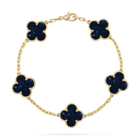 [LUCKY LOVE]CLOVER 5 MOTIF PIETERSITE BRACELET COLLECTION