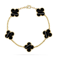 [LUCKY LOVE] CLOVER 5 MOTIF PULSAR STONE BRACELET COLLECTION