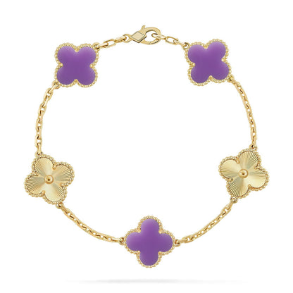 [LUCKY LOVE]CLOVER 5 MOTIF LIGHT PURPLE BRACELET COLLECTION