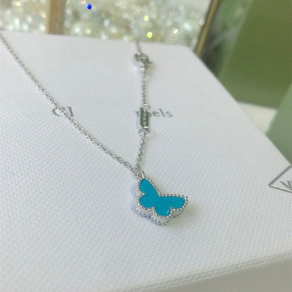 [LUCKY LOVE]BUTTERFLY TURQUOISE BUTTERFLY BRACELET SILVER