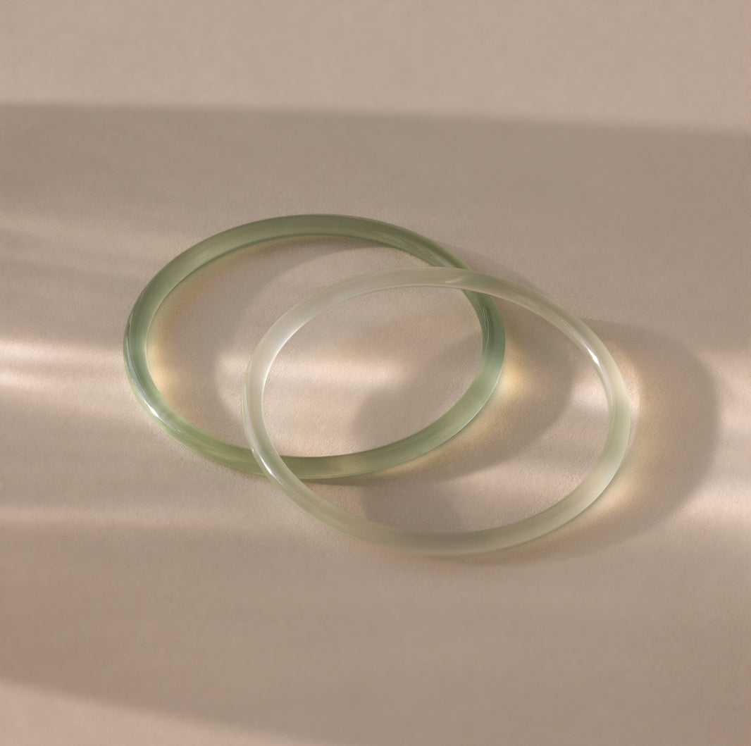 Thin Jade Bangle Set