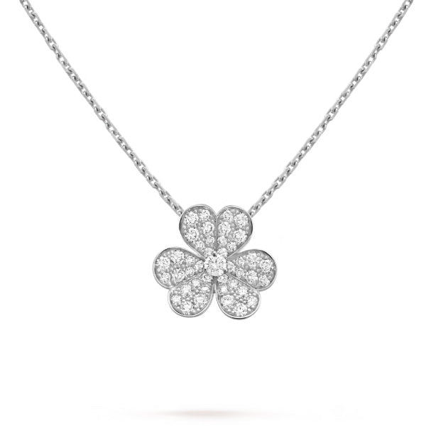 [LUCKY LOVE]CLOVER DIAMOND NECKLACE SILVER