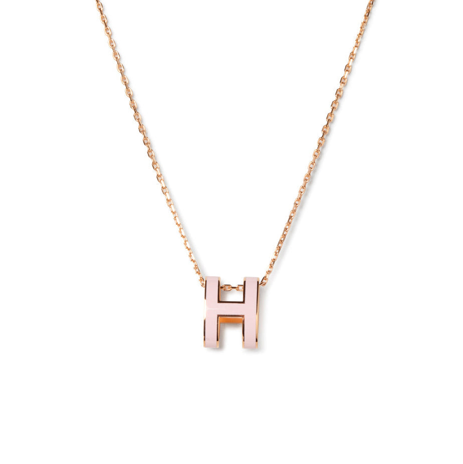 [LUCKY LOVE]POP H PEDANT PINK GOLD