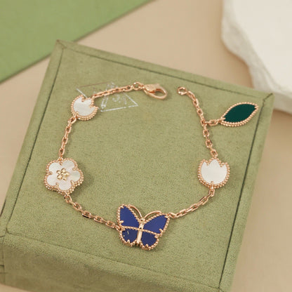[LUCKY LOVE]LUCKY SPRING BUTTERFLY 5 MOTIF BRACELET