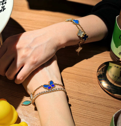 [LUCKY LOVE]LUCKY SPRING BUTTERFLY 5 MOTIF BRACELET