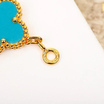 [LUCKY LOVE] CLOVER 5 MOTIF TURQUOISE BRACELET COLLECTION