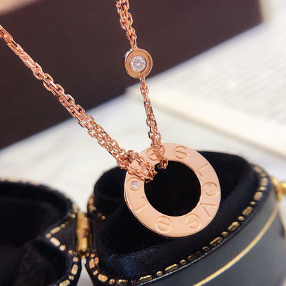 [LUCKY LOVE]LOVE NECKLACE 16MM 2 DIAMONDS