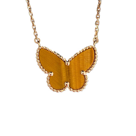 [LUCKY LOVE] TIGER__ EYE BUTTERFLY NECKLACE