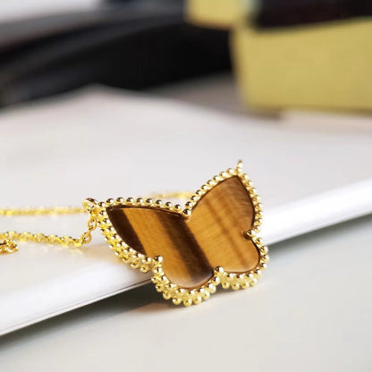 [LUCKY LOVE] TIGER__ EYE BUTTERFLY NECKLACE