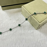 [LUCKY LOVE]CLOVER 6 MOTIF MALACHITE BRACELET