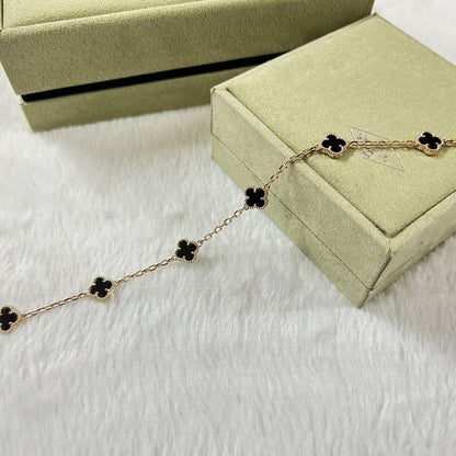 [LUCKY LOVE]CLOVER 6 MOTIF  ONYXS BRACELET