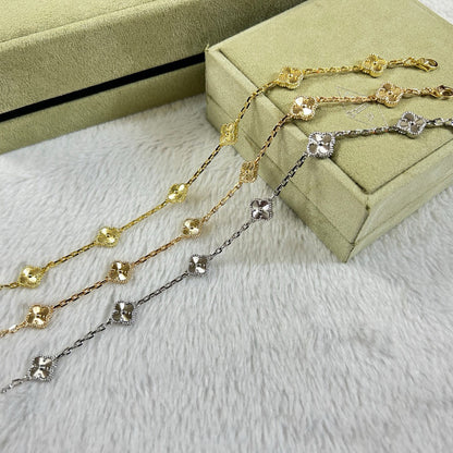 [LUCKY LOVE]CLOVER 6 MOTIF DIAMOND BRACELET