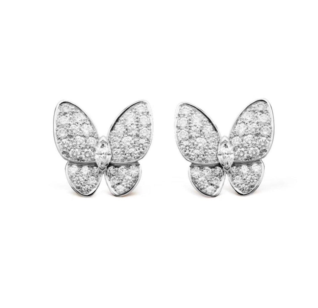 [LUCKY LOVE]BUTTERFLY ALL DIAMOND EARRINGS