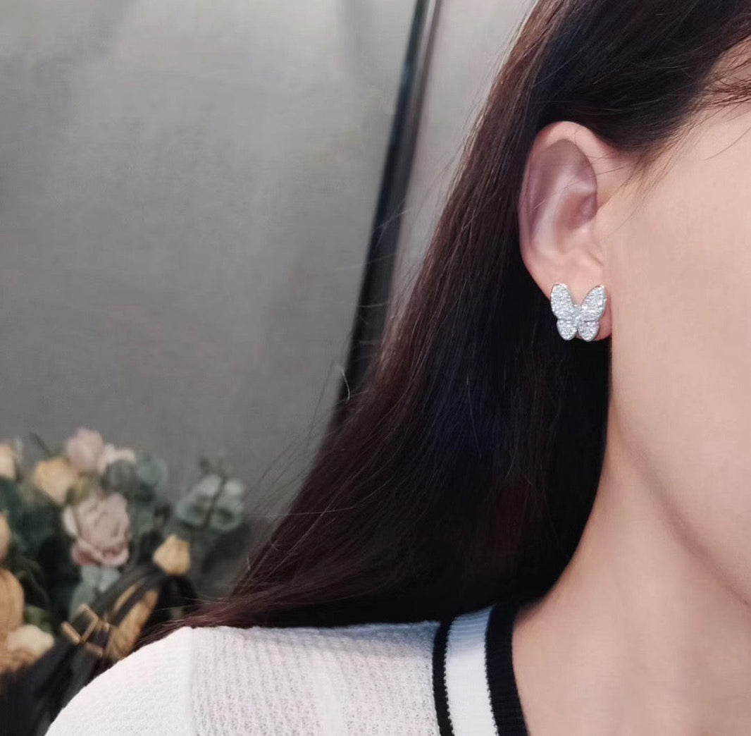[LUCKY LOVE]BUTTERFLY ALL DIAMOND EARRINGS