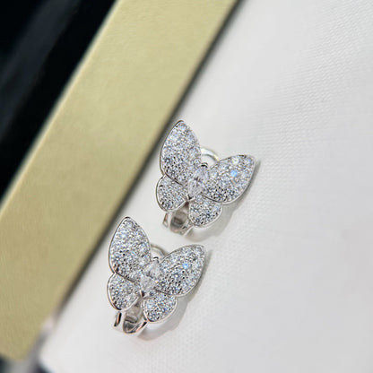 [LUCKY LOVE]BUTTERFLY ALL DIAMOND EARRINGS